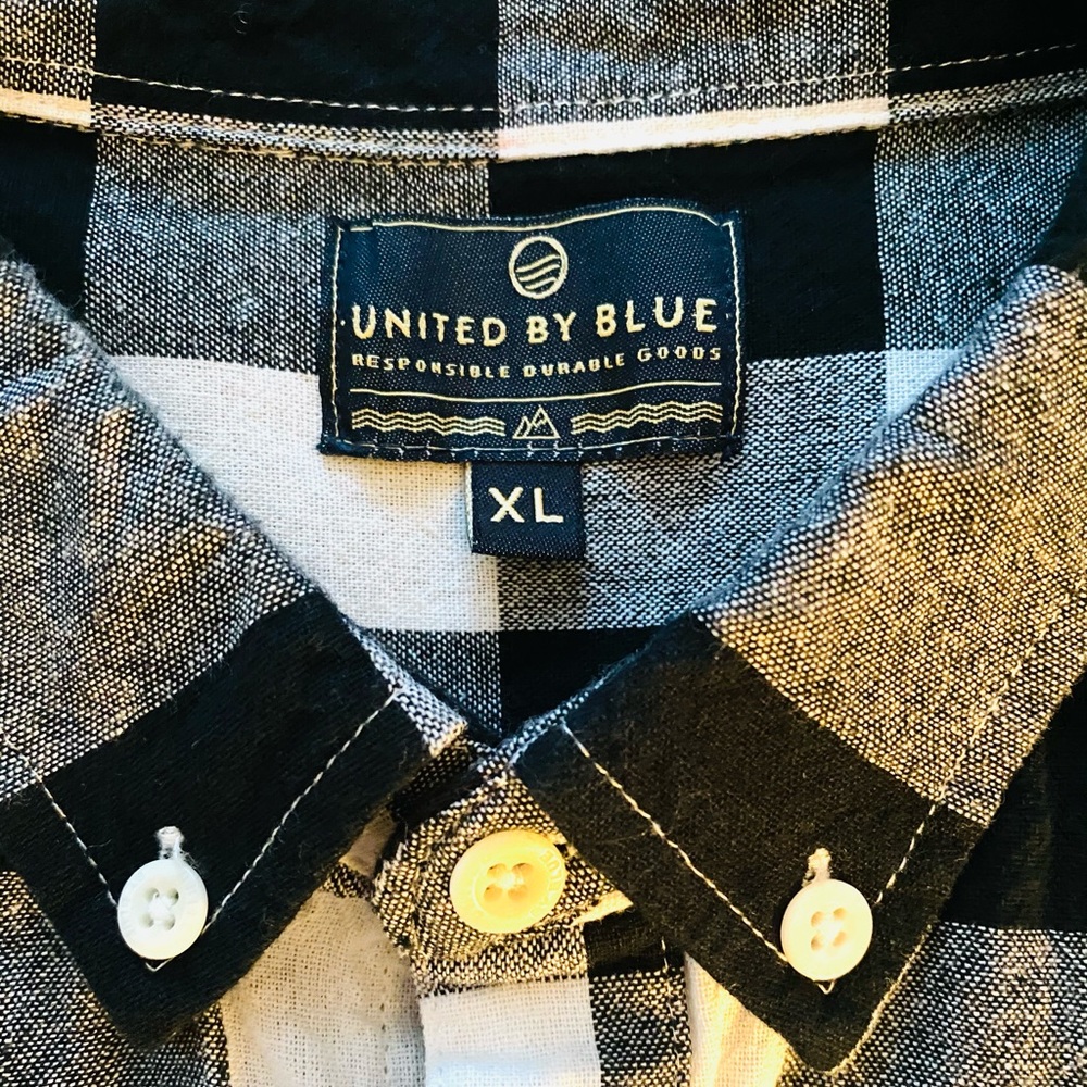 Men’s Black and White Check Button Down Shirt